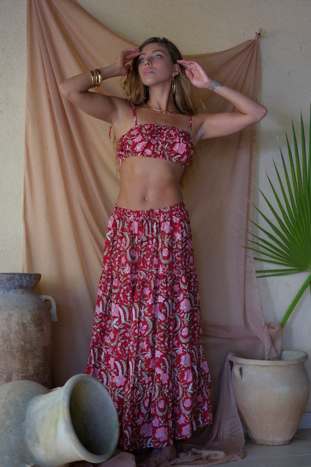 CLASSIC MAXI SKIRT - CHERRY RED