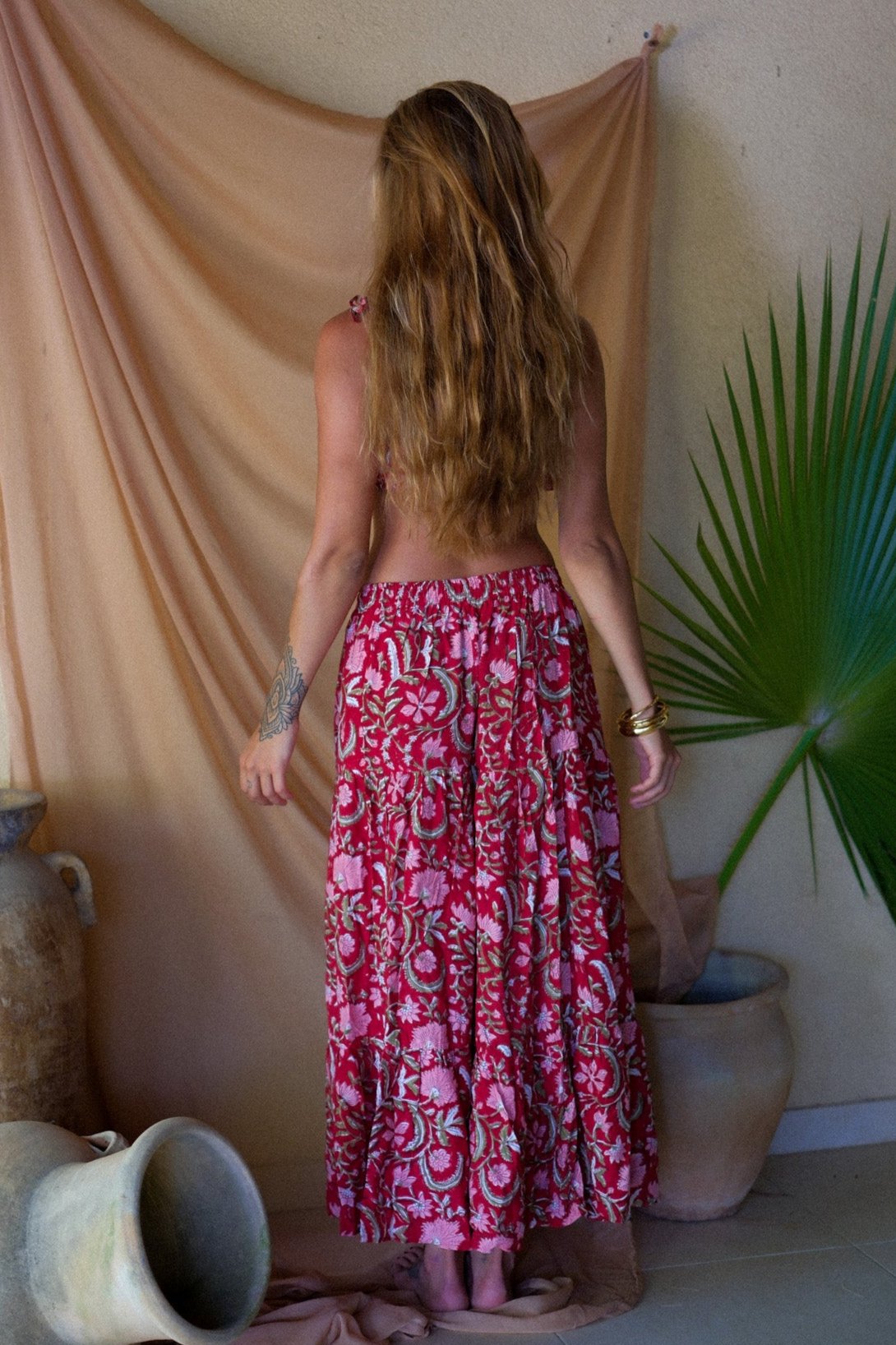 CLASSIC MAXI SKIRT - CHERRY RED