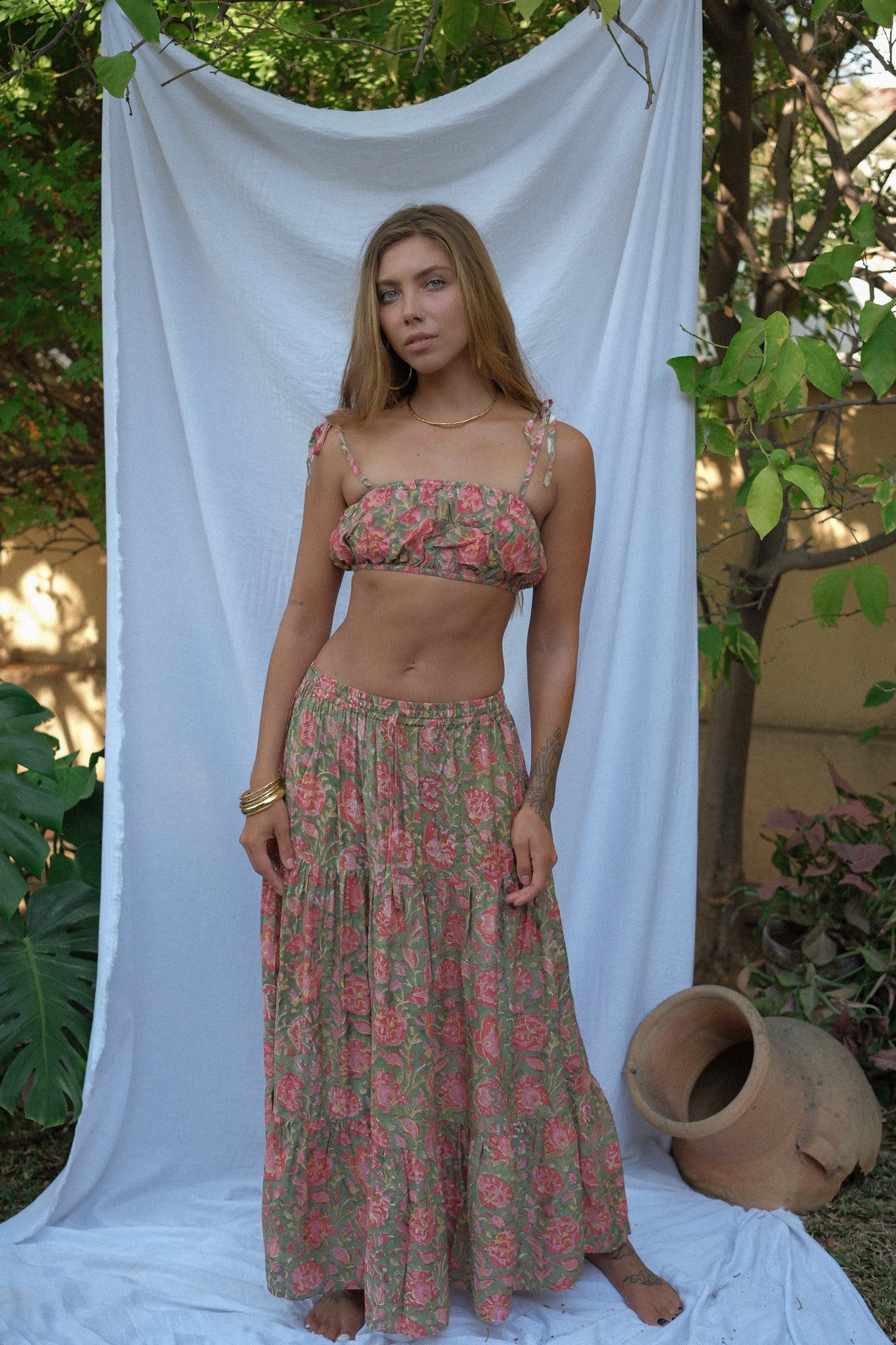 CLASSIC MAXI SKIRT - GREEN