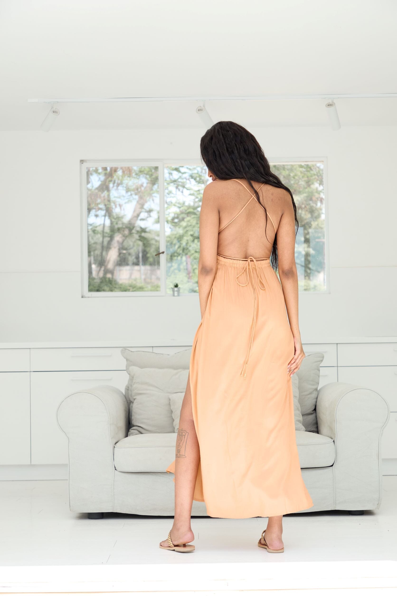 ROSE MAXI DRESS -  SANDSTONE